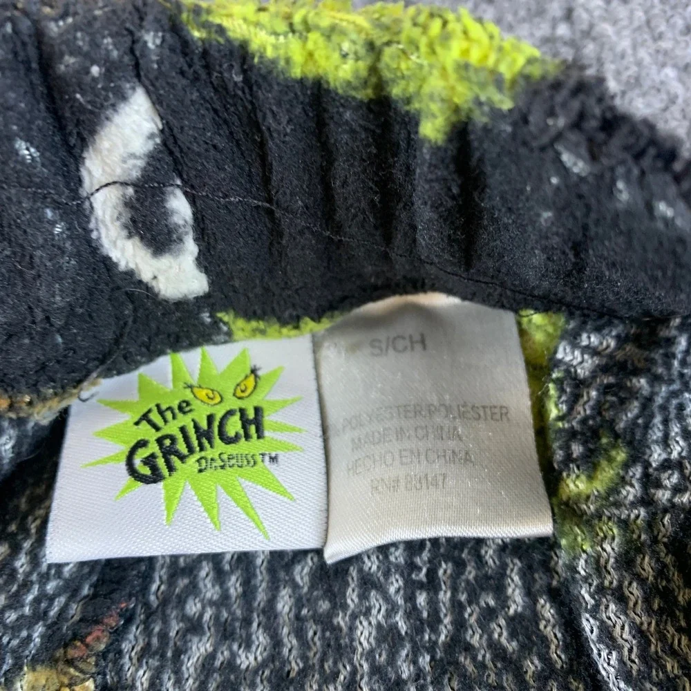 Dr. Seuss The Grinch Fleece Pajama Pants Black Green Max Dog Mens Small 2023